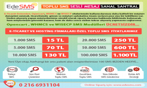 Ücretsiz Opencart SMS Modülü